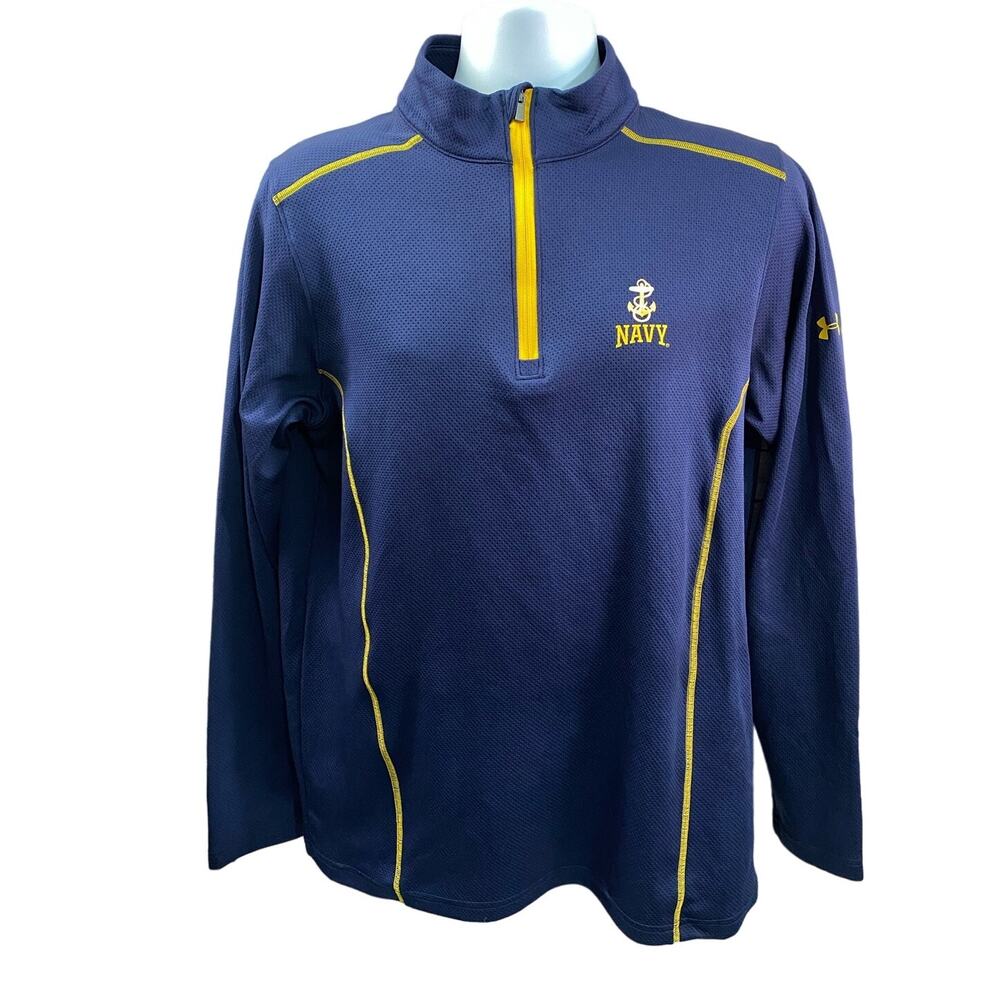 Men's Under Armour Large Navy Quarter-Zip Jacket Pullover EUC Unworn